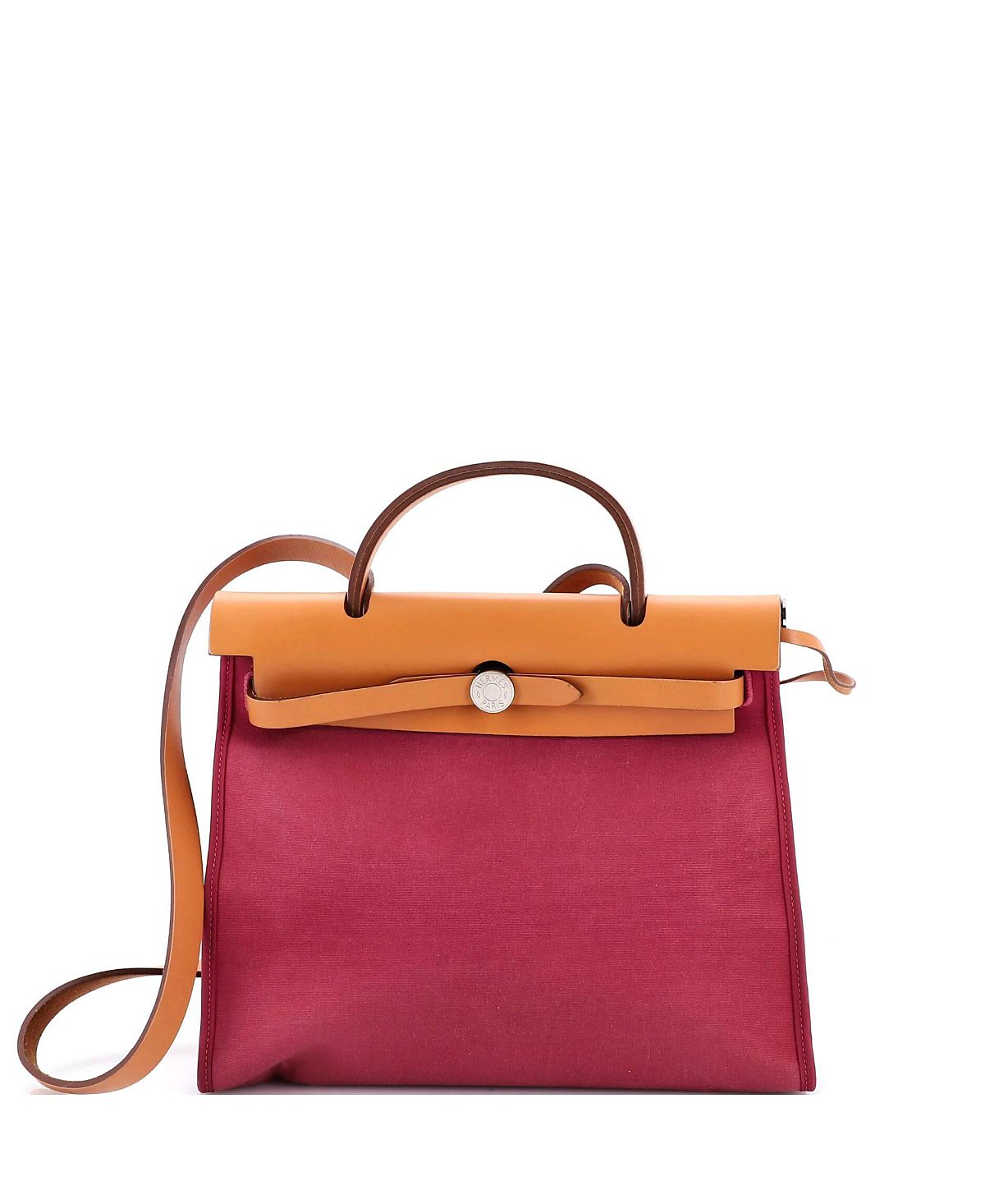 Pre-Owned HERMES 31 Herbag Zip Leather and Toile
