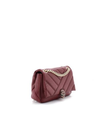  Small Serpenti Cabochon Shoulder Bag Diagonal Quilted Leather