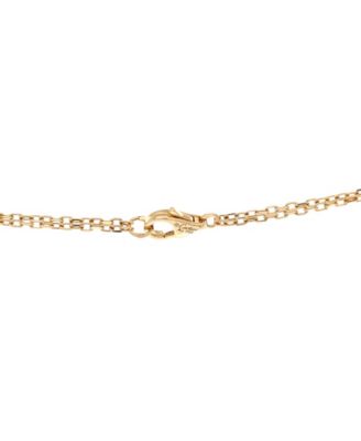  2 Diamonds Love Pendant Necklace 18K Gold and Diamonds, 14.75 - 16"