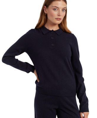  Women's Wool Cashmere Polo Sweater