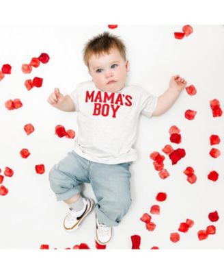 Boys' Mama's Boy Varsity Patch Valentine's Day Short Sleeve T-Shirt - Baby, Little Kid