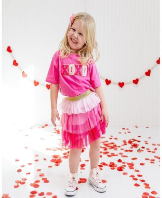 Girls' XOXO Patch Valentine's Day Short Sleeve T-Shirt - Big Kid