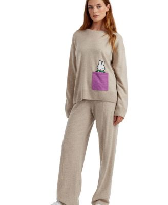  Women's Wool Cashmere Miffy Peek Pocket Sweater