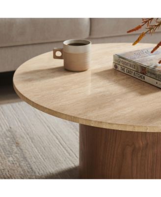  Kioni Round Travertine Coffee Table