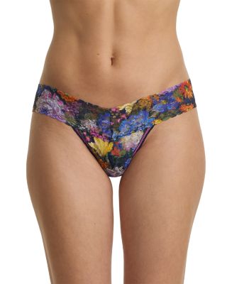 Printed Signature Lace Low Rise Thong