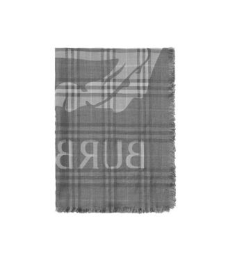  Wide EKD Check Wool Silk Scarf