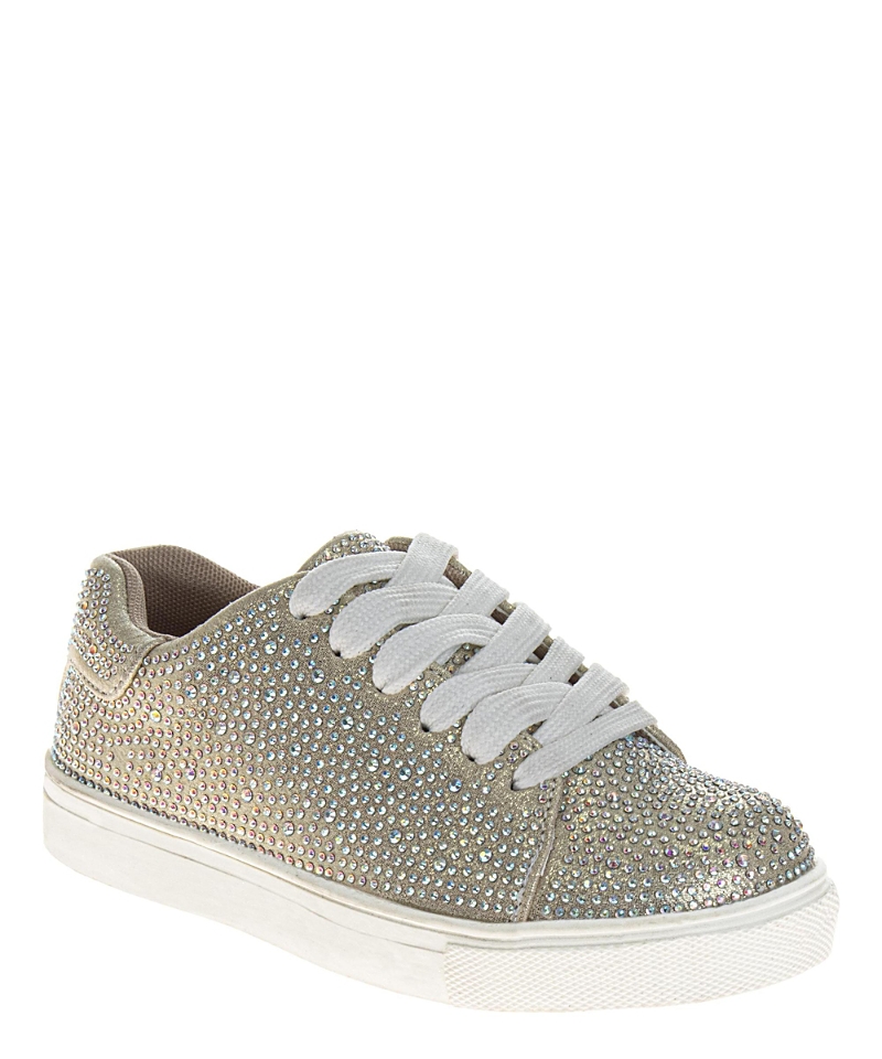 Badgley Mishka Girls' Glitzy Sparkly Rhinestones Sneakers - Toddler, Little Kid, Big Kid