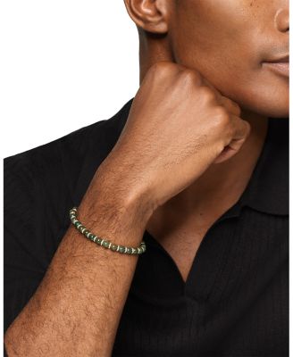 Spiritual Beads Bracelet in 18K Yellow Gold with Bloodstone and Diamonds, 6mm