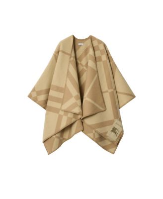  Check Wool Cashmere Cape