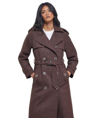 Wool Mix Belted Trench Coat