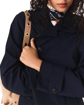 Removable Rhinestone Hood Trench Coat