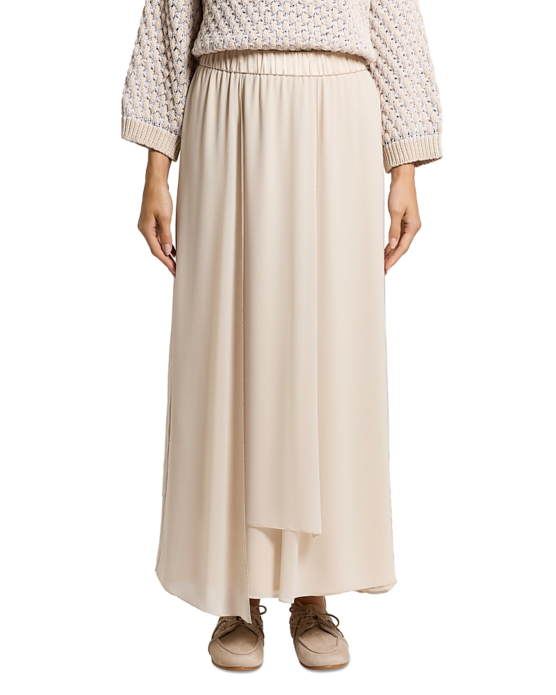 Peserico Paneled Pull On Skirt In Brown