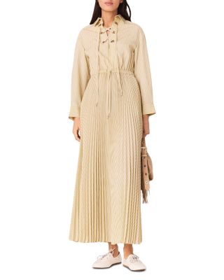 Rossima Eyelet Pleated Maxi Dress