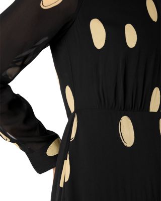 Abstract Spot Ruffle Dress