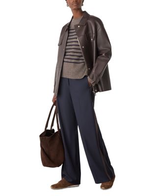 Wool Stripe Crewneck Sweater