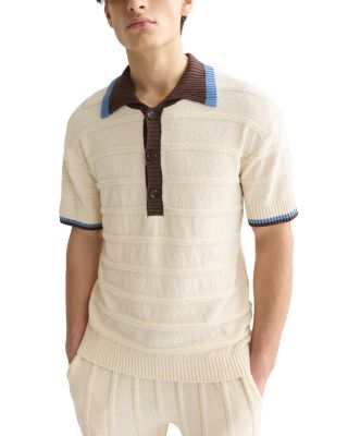 Structured Knitted Loose Fit Polo Shirt
