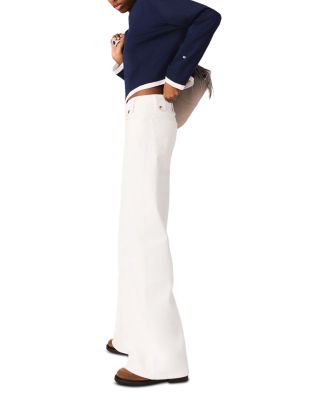 High Waisted Flared Jeans in White