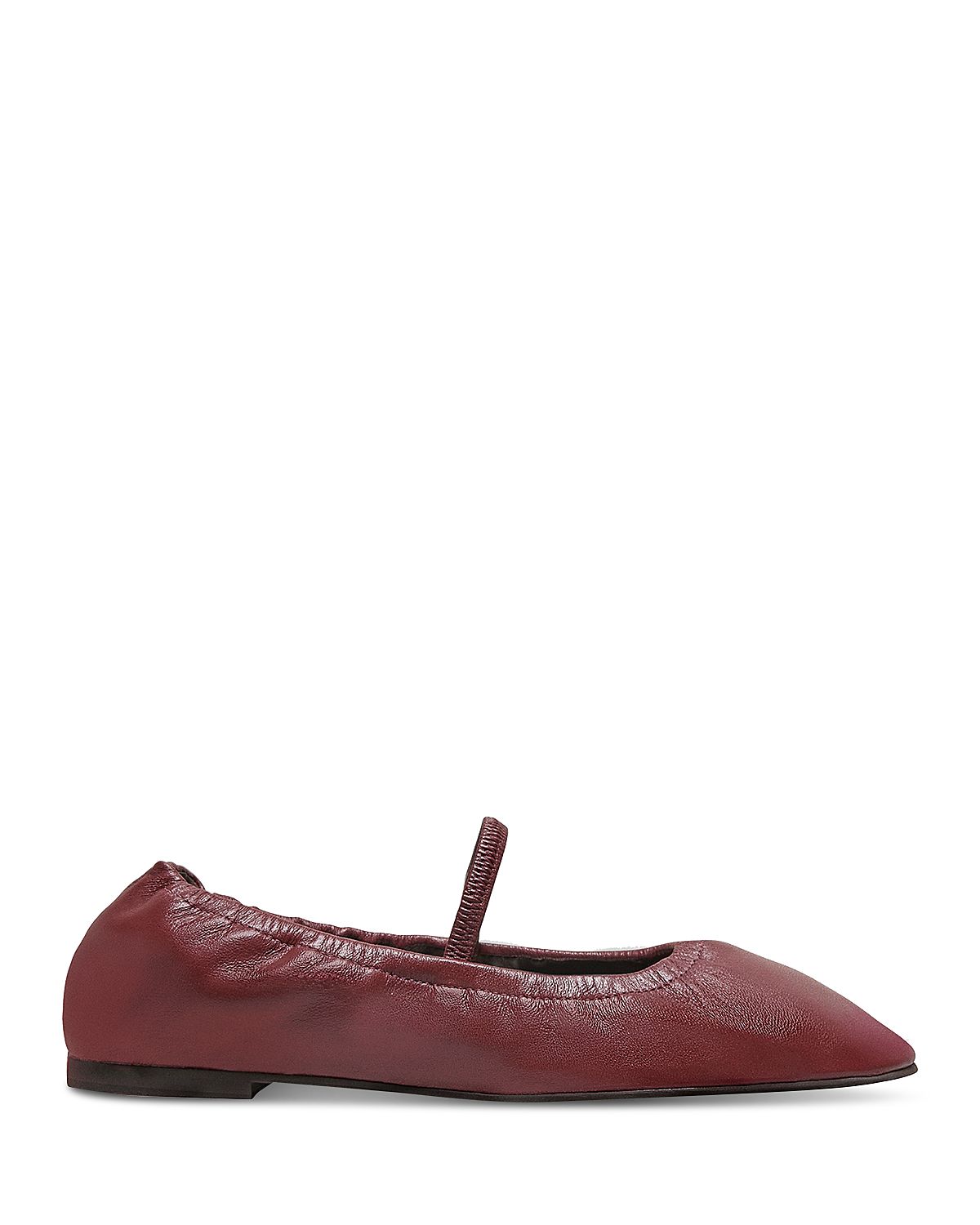 Reformation Women's Buffy Ruched Leather Ballet Flats