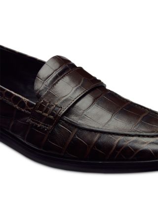 Women's Kaylee Croc Embossed Leather Loafers