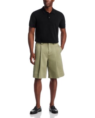 Relaxed Fit Pleated Chino Shorts