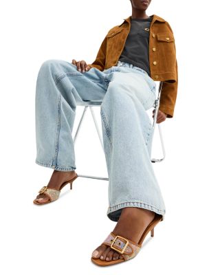 Women's Margot Crystal Signature Jacquard Kitten Heel Sandals