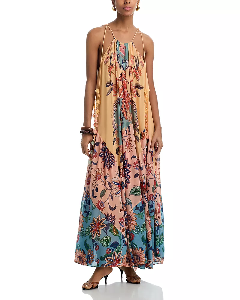 Farm Rio Boho Floral Delhi Mix Maxi Dress