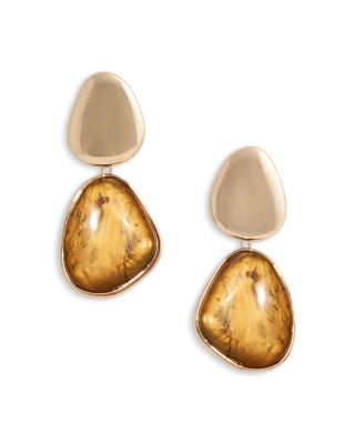 Tiger Eye Look Resin Tiered Drop Earrings