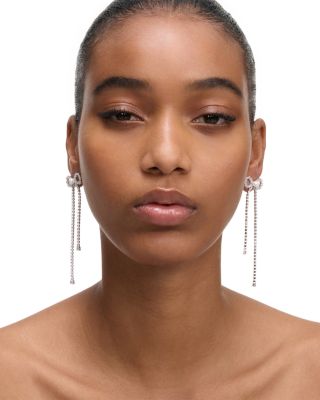 Crystal Bow Drop Earrings