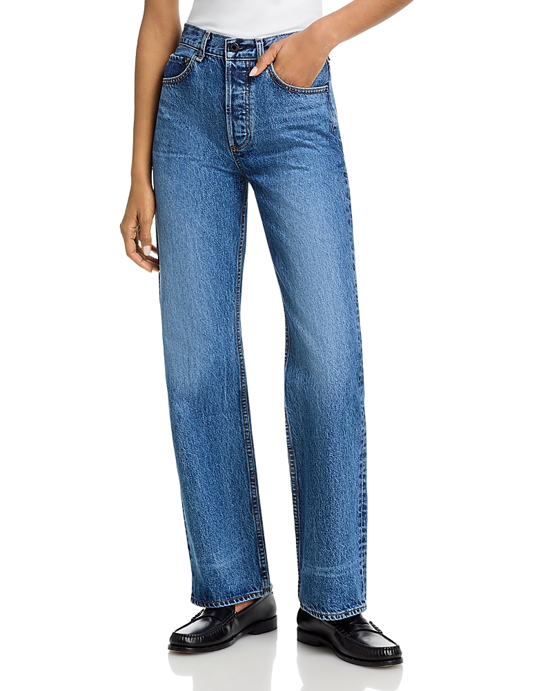 Askk Ny Rosebowl High Rise Straight Jeans in Port