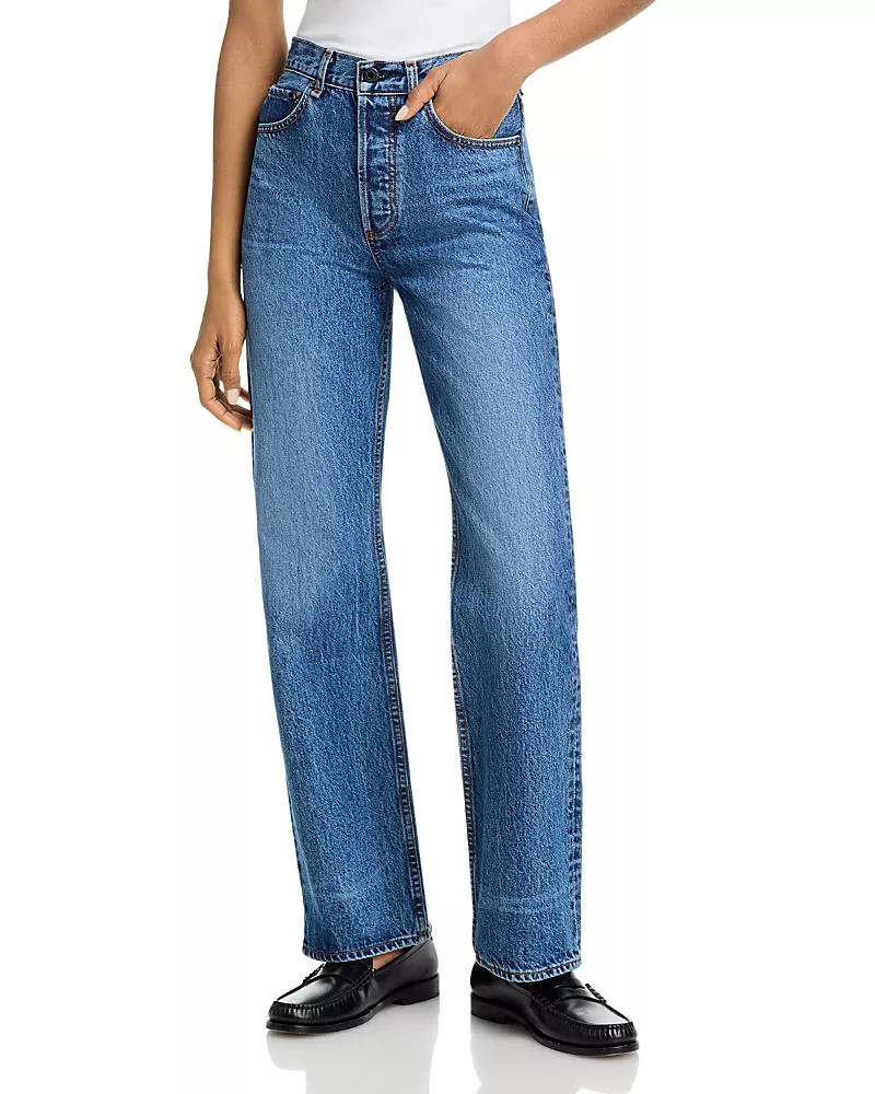 Askk Ny Rosebowl High Rise Straight Jeans in Port