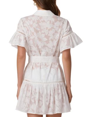 Ruffle Mini Shirtdress Cover Up