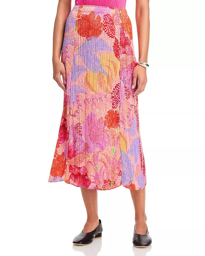 Pleats Please Issey Miyake Foggy Forest Midi Skirt