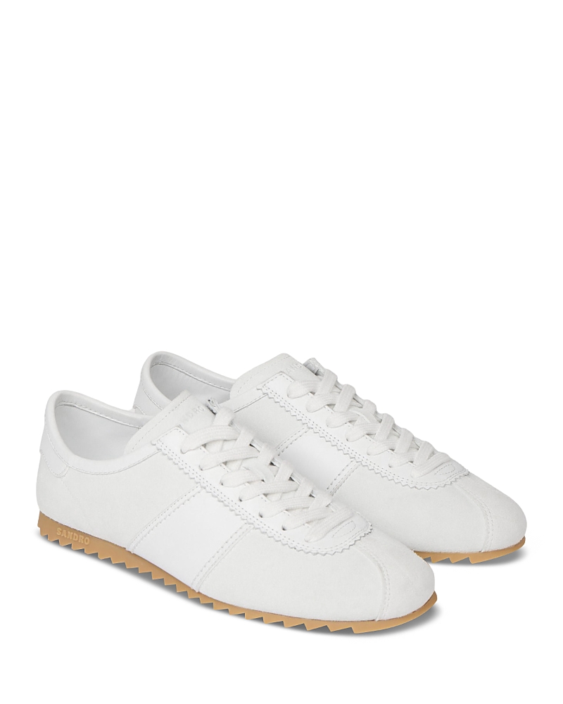 Sandro Soft Runner Split Leather Sneakers
