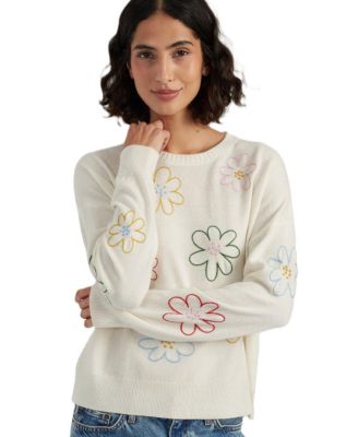  Women's Wool Cashmere Garden Flowers Sweater