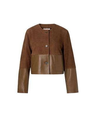 Marcie Suede Leather Cropped Jacket