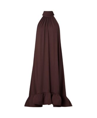 Sabrina Halterneck Ruffled Maxi Dress