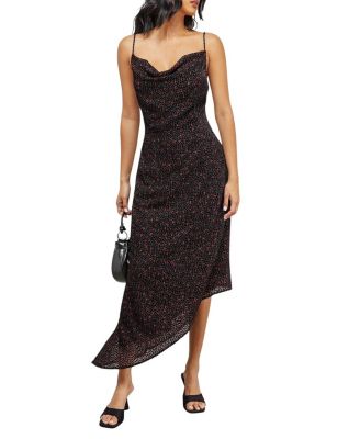 Spot Devore Cowl Neck Maxi Dress