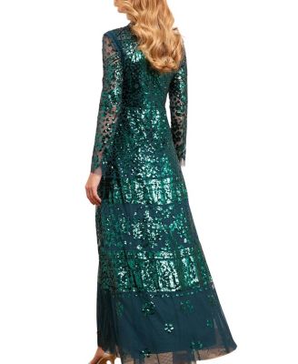 Aurora Long Sleeve Round Neck Gown