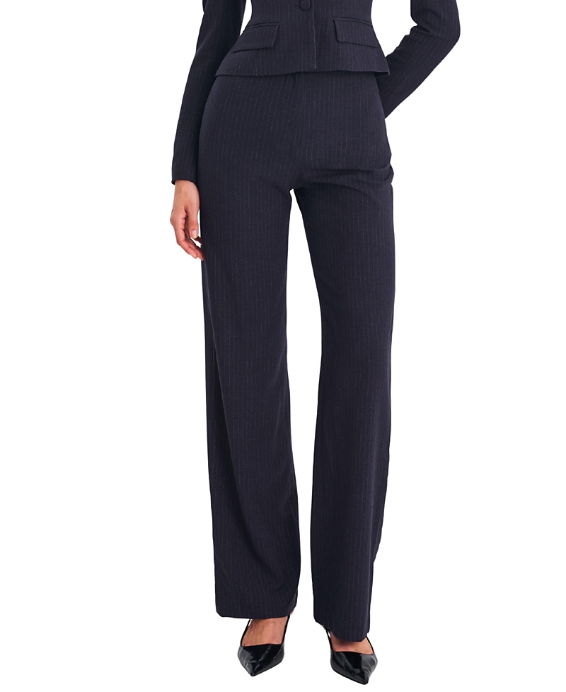 Miss Circle Quinnie Striped High-Waisted Straight Leg Pants