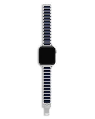 Kira Square Stainless Steel & Navy Silicone Band for Apple Watch&reg;, 38/40/41/42mm and 42/44/45/46/49mm