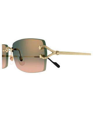 Rectangular Rimless Sunglasses, 56mm