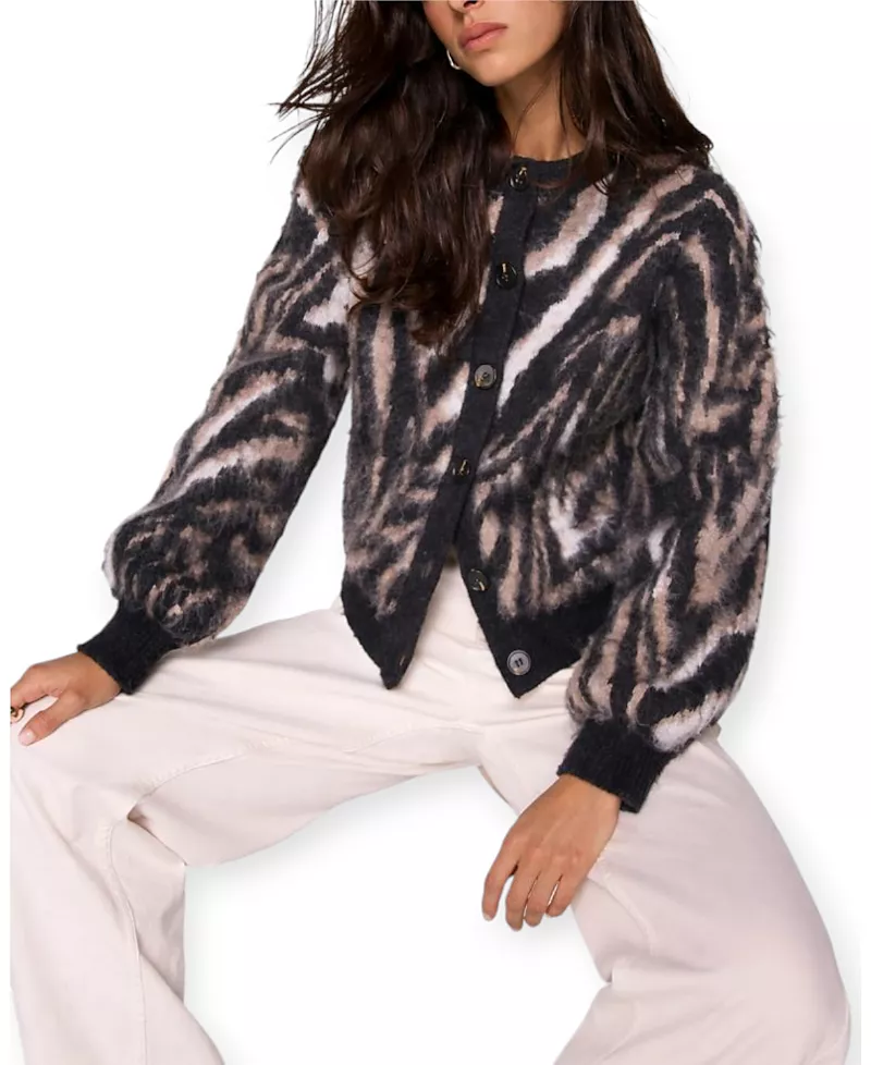 Mint Velvet Women's Zebra Knit Cardigan