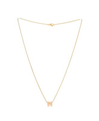 Mini Pop H Pendant Chain Necklace Metal and Enamel, 16"