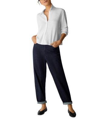 Stretch Denim Ankle Lantern Pants