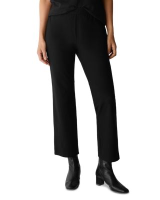 Washable Stretch Crepe Ankle Kick Flare Pants