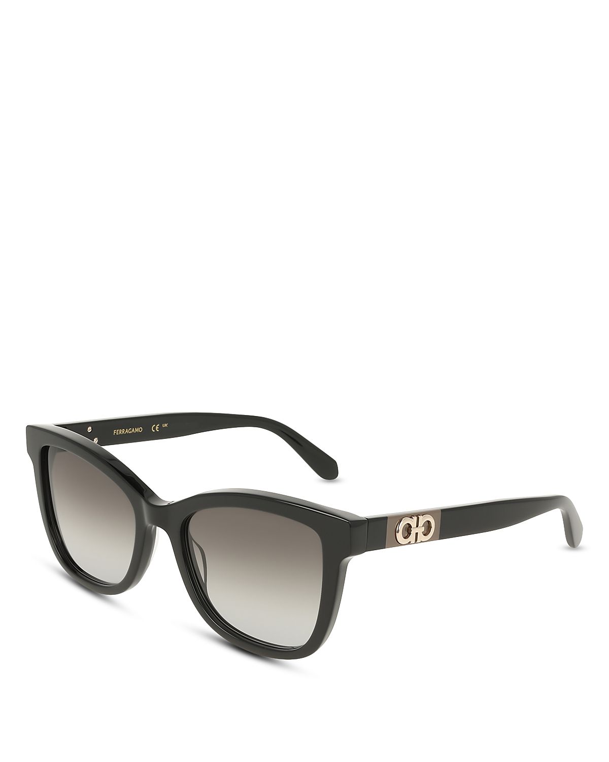 Ferragamo Color Block Temple Rectangular Sunglasses, 54mm