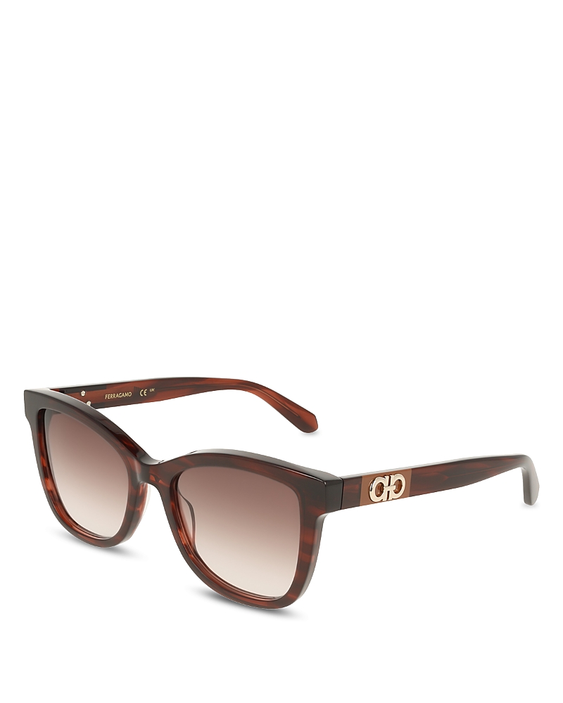 Ferragamo Color Block Temple Rectangular Sunglasses, 54mm · OS
