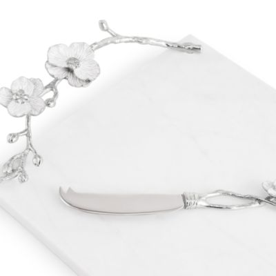 Silver Orchid Cheeseboard with Knife