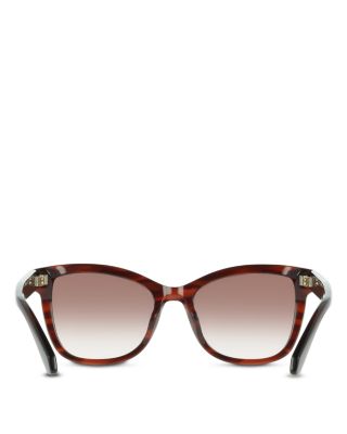Color Block Temple Rectangular Sunglasses, 54mm