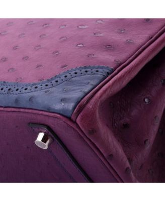 Birkin 30 Handbag Tricolor Ostrich with Palladium Hardware